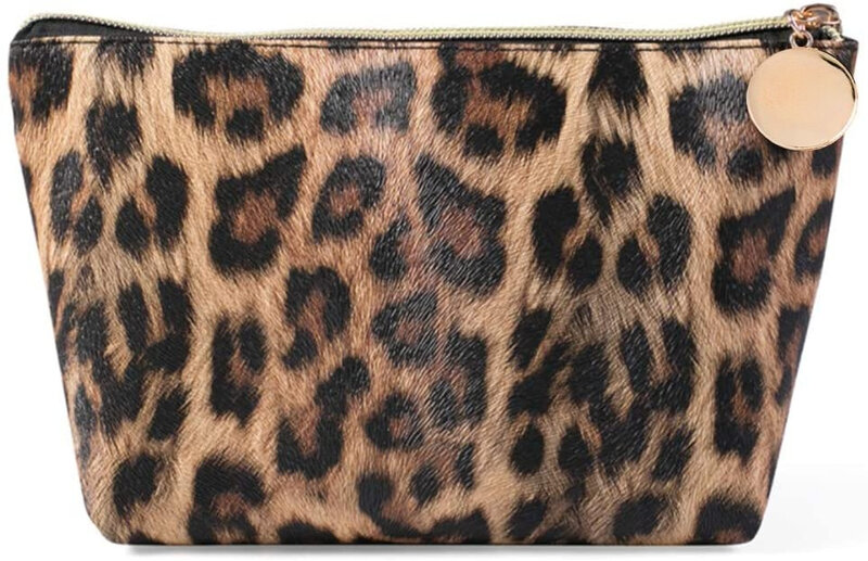 Tas Rias Wajah Leopard Dompet Kosmetik Kantung Lipstik Tas Perlengkapan Mandi Travel dan Tas Organizer Dompet Kuas untuk Wanita 50 Buah
