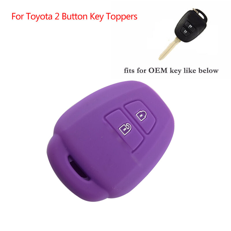 Remote Key Case Fob 2Btn Silicone Cover Skin Holder Shell Fit ForToyota