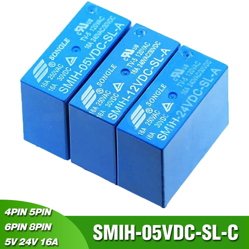 10Pcs Power Relais SMIH-05VDC-SL-A SMIH-12VDC-SL-A SMIH-24VDC-SL-A SMI-05VDC-SL-A SMI-12VDC-SL-A SMI-24VDC-SL-A SMI-05VDC-SL-2C