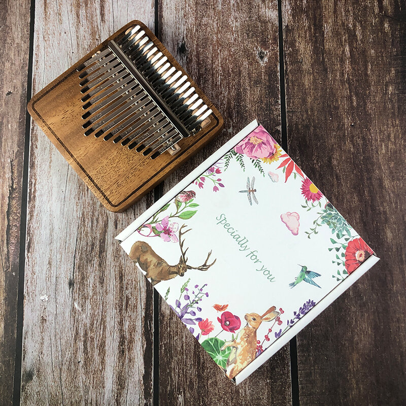 Piano de pulgar Kalimba de 17 teclas, instrumento Musical Mbira de madera de alta calidad, libro de aprendizaje, regalo de Navidad, 2021