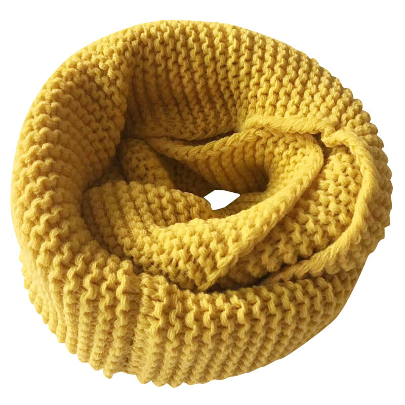 Женский Теплый вязаный пуловер шарф Зимний Японский Корейский модный плотный однотонный шерстяной воротник шарфы женский шарф кольцо на шею