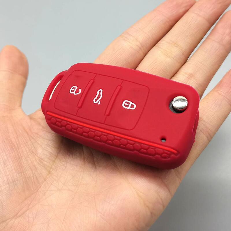 Protecteur de clé télécommande à 3 boutons, pour Volkswagen Bora POLO GOLF Passat 2019 nouveau étui en Silicone Shell Jetta