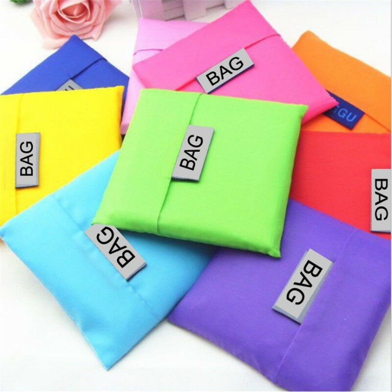 Square Pocket Waterproof Shopping Bag Portable Folding Creative Reusable Foldable Shopping Bag Eco Tote Market Grocery Bag