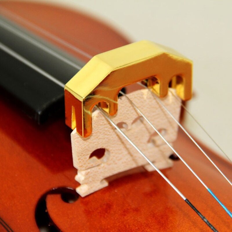 Silenziatore per violino in metallo muto oro argento pratica per violino 1/2 3/4 4/4