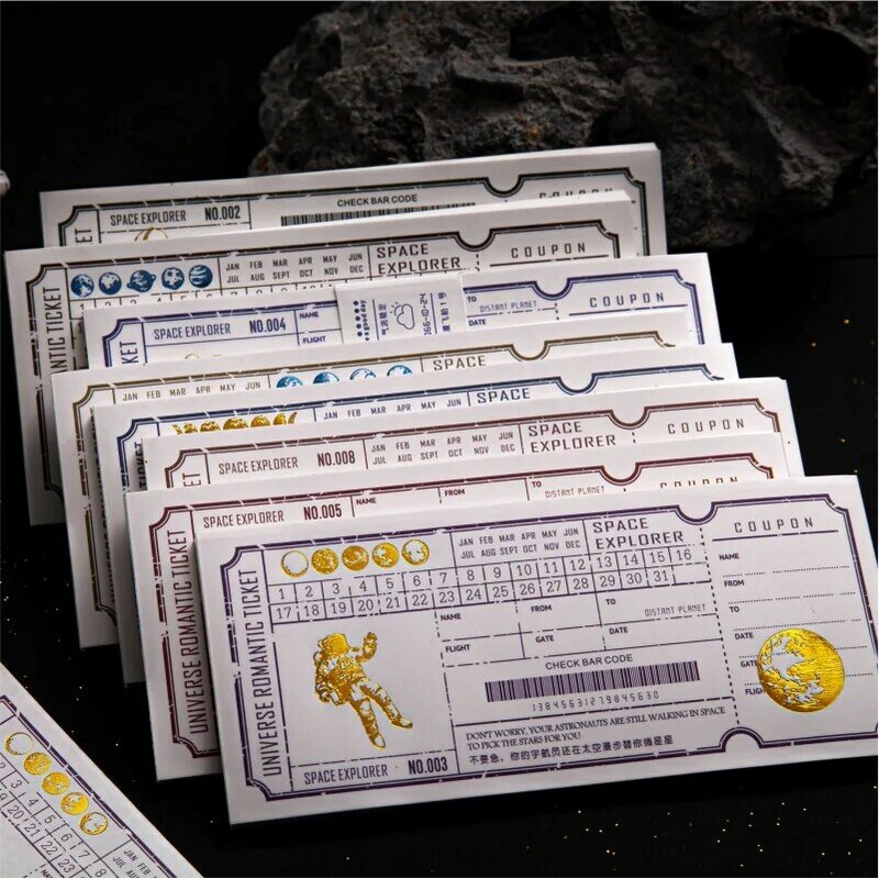 Vintage Tickets Pocket Memo Pad 65*150mm DIY Bookmark Message Note 50 Sheets School Office Stationery