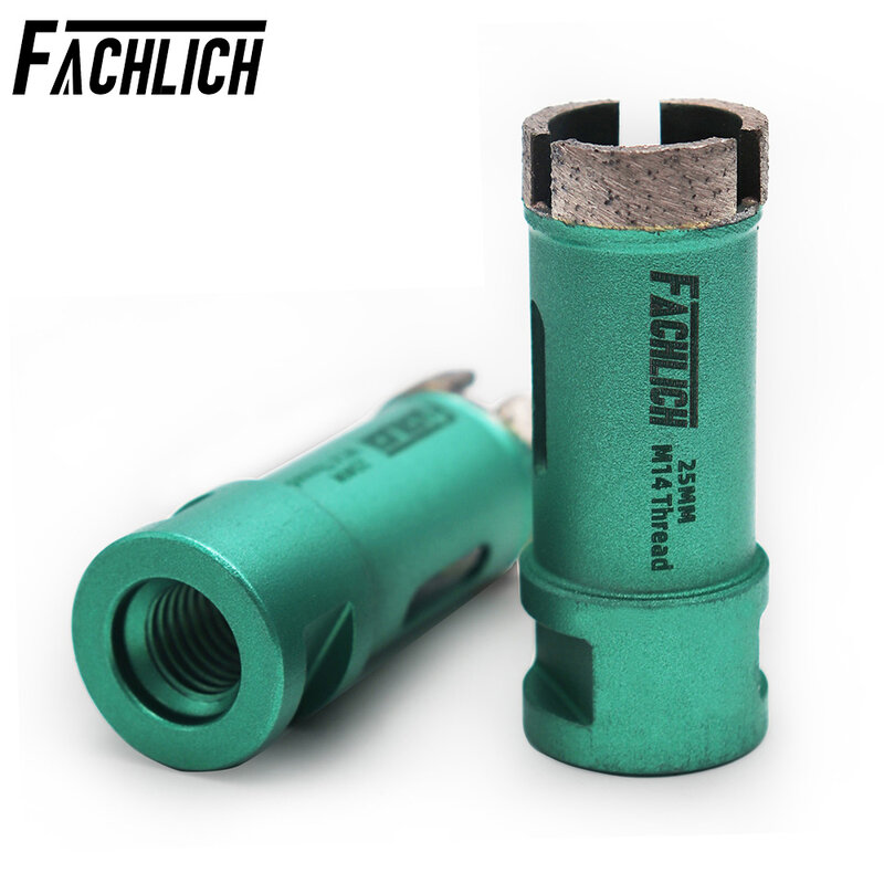Fachlich 2pcs/pk Dia 25mm Welded Diamond Drilling Core Bits Wet Drill Bits Hole Saw For Drilling Marble, granite M14 thread