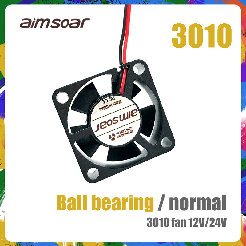 Fan 12v 24v ender 3 Fan 30mm 3010 Dual Ball Bearing / Hydraulic Fan 2 pin 3d printer parts 3010 30*30*10mm