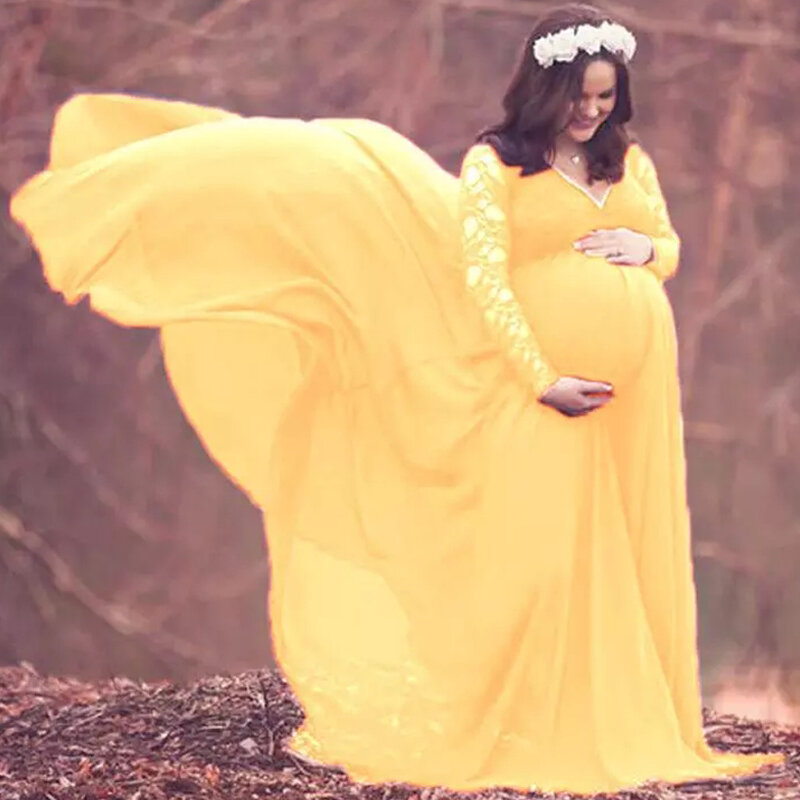 Vestidos de maternidade sexy com decote em v para grávidas