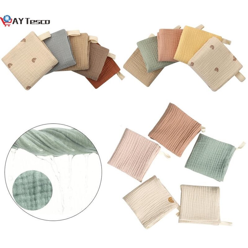 AY Tesco Bé Facecloth Bé Tắm Khăn Tay Cotton Ợ Vải Thấm Hút Tốt Gạc Mẫu Giáo Rửa