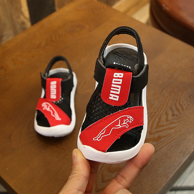 Esporte ortopédico couro do plutônio do bebê meninos sandálias marca dedo do pé aberto da criança meninos sandálias verão novas crianças sapatos sandálias para meninos