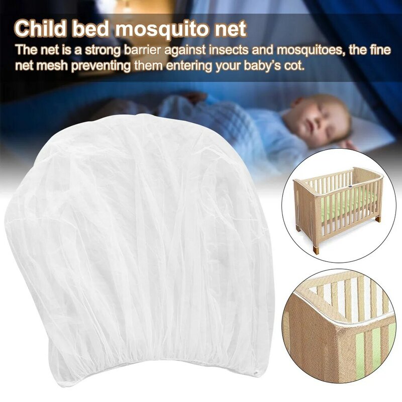 Dobrável berço do bebê acessórios de verão berço mosquito net malha inseto capa cama elástico banda poliéster viagem portátil para casa