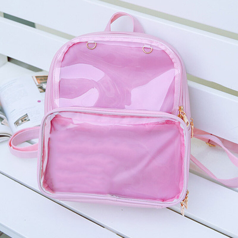 حقيبة ظهر نسائية صيفية شفافة عالية الجودة حقائب ظهر واضحة متعددة الاستخدامات حقائب جلدية للسيدات حقيبة سفر للسيدات