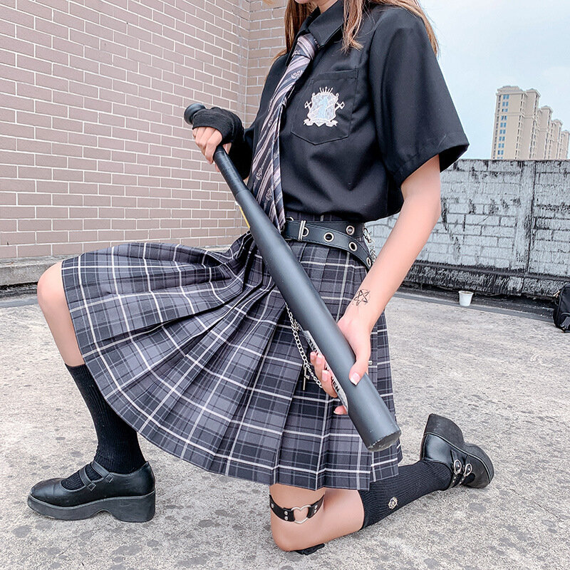 Minifalda plisada para mujer, faldas de estilo Harajuku coreano, a la moda, Kawaii, de cintura alta, a cuadros, novedad de verano 2021