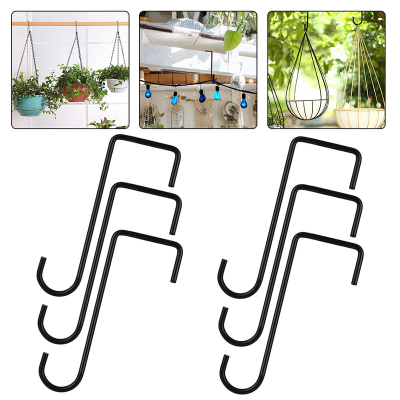 6 pçs ganchos de cerca de plantas de jardinagem gancho cerca ganchos suportes de suspensão de parede para cozinha para luzes penduradas plantadores alimentador pássaro