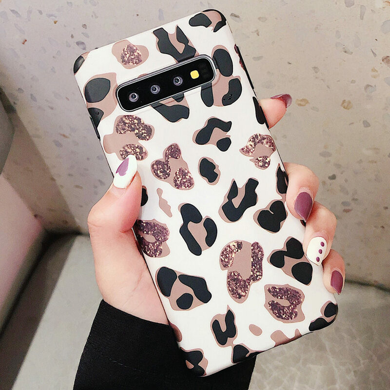 LAPOPNUT Soft Phone Case for Samsung Galaxy S10 S9 S8 Plus S20 Ultra 5G Leopard Print Slim Shockproof Matte Silicone Cover