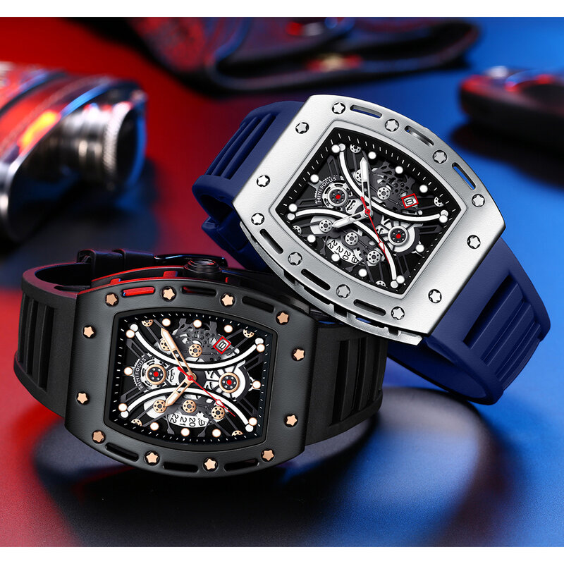 MINI FOCUS – montre-bracelet militaire de sport pour hommes, chronographe de luxe, bracelet en Silicone, horloges calendrier