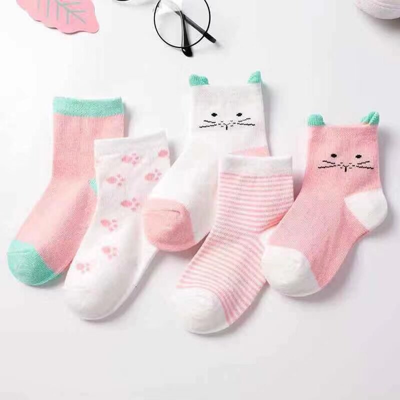 5 пар, Детские хлопковые носки, на возраст 0-3 года