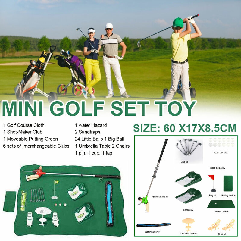 Mini Golf Man Game Set di giochi da Golf al coperto Set di giocattoli da Golf portatili Set di palline da Golf Sport per bambini adulti