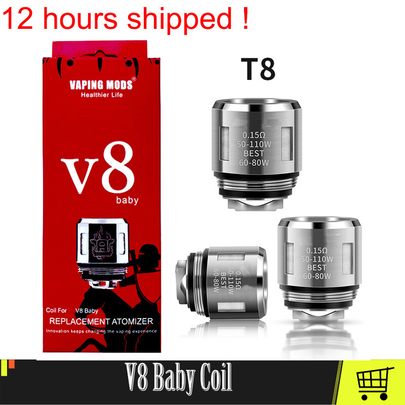 5 Buah Kepala Koil Bayi TFV8 Kumparan Bayi T8 0,15 Ohm untuk Inti Tank Bayi/Bayi Besar TFV8
