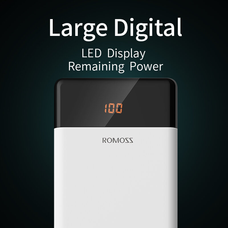 ROMOSS LT20 LT20PS 보조베터리 20000 mAh 휴대용 충전 보조베터리 20000 mAh 외부 배터리 Poverbank for iPhone 13 Xiaomi Mi