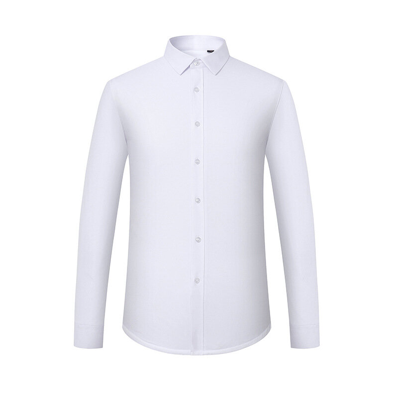 Camisa gruesa y cálida para hombre, Blusa de manga larga con botones, Color sólido, chaqueta de talla grande, Invierno