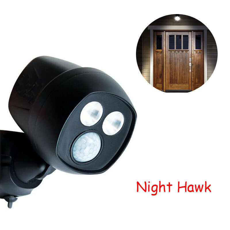 Night hawk led luz sem fio movimento-ativado led esporte luz super brilhante manter sua casa segura e segura fonte de festa de luz noturna