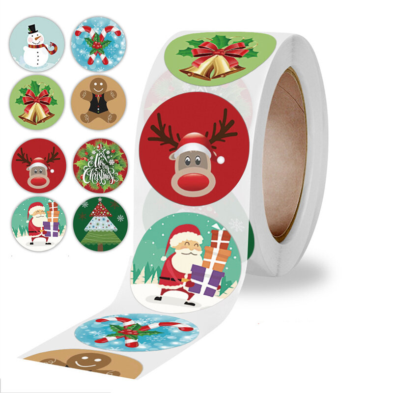 50-500 Stuks Kerstcadeau Afdichting Stickers Sneeuwvlok Sneeuwman Ontwerp Dagboek Scrapbooking Stickers Party Gift Decoraties Labels Tag