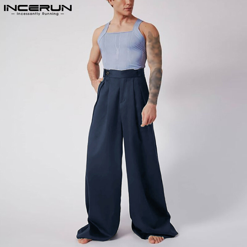 Dobrze dopasowane spodnie amerykańska moda Vintage styl proste nogawki spodnie nowe męskie casualowe w stylu Streetwear stałe Pantalones S-5XL 2021 INCERUN