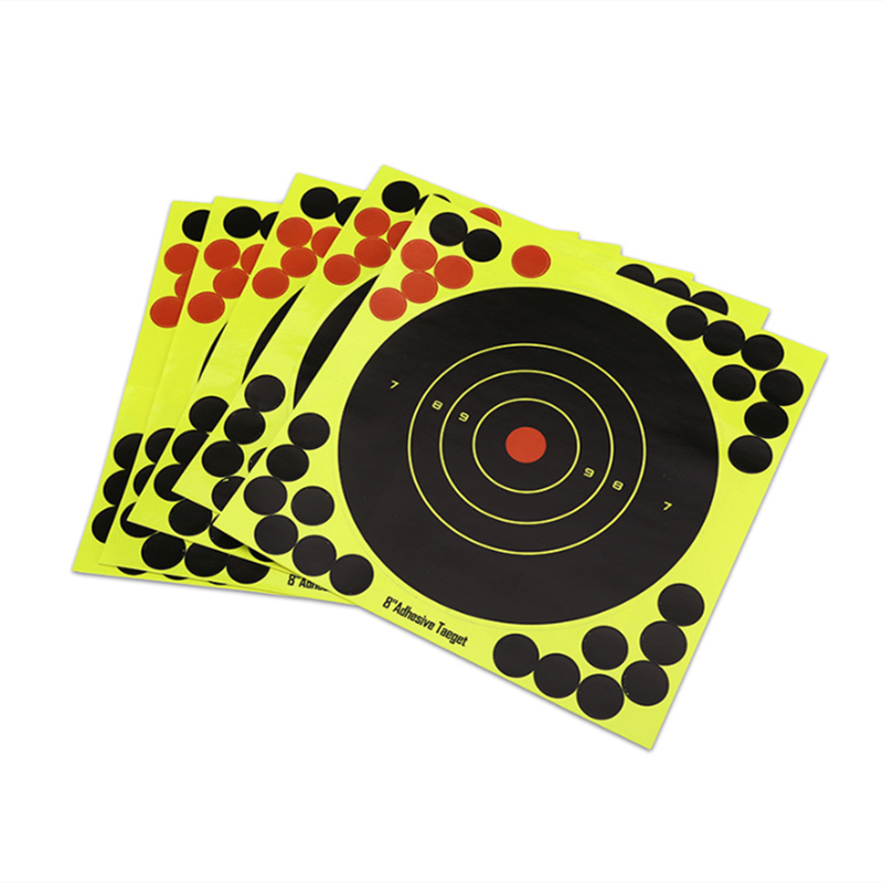 Papel de alvo de treinamento de caça, adesivo de fluorescência de tiro, papel de alvo de arma de tiro, papel de alvo interno de alta qualidade com 10 peças