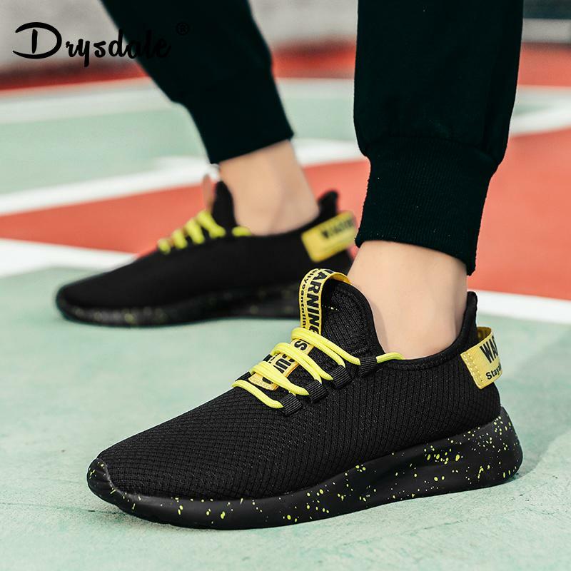 Drysdali tênis masculino vulcanizado, sapatos casuais respiráveis antiderrapantes de amarrar, tênis leve para homens, 2021