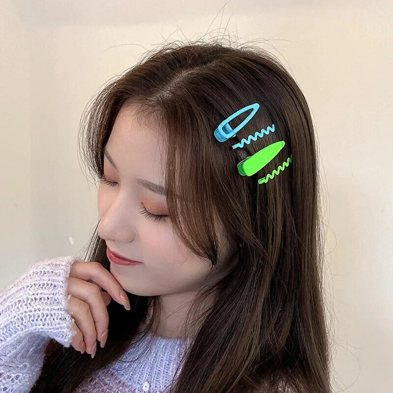 [Xwen] 4/8/12/16Pcs/set New Colorful Wave Hairpin Girl Cute Hair Clips Headdress Candy Color Headwear Fashion Hair Accessories