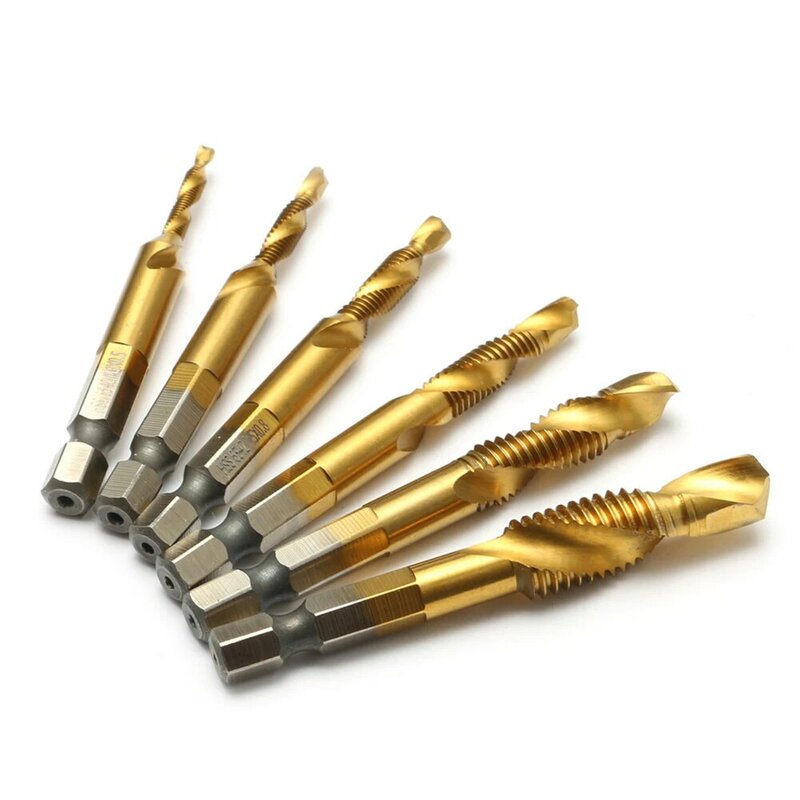 Draad Schroef Tikken Tool Tap Hex Tap Boor M3-M10 Spiraal Hss Boren Bits Voor Huishoudelijke Metalen Gemakkelijk Handvat Onderdelen