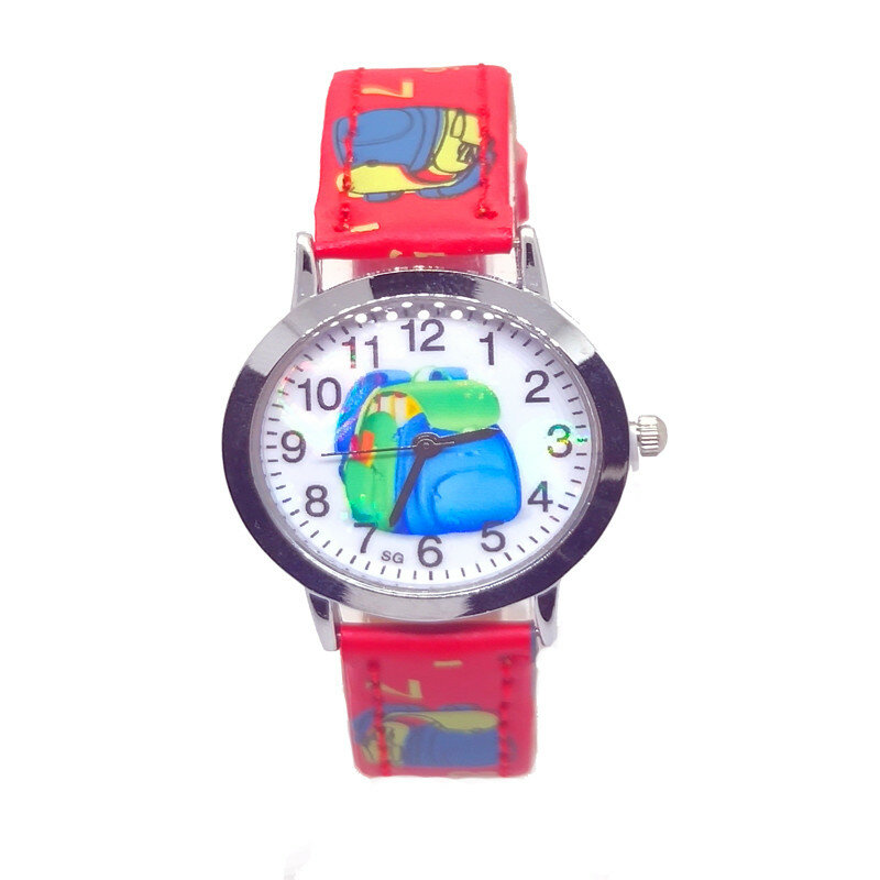 Popular School Bag Pattern Childrens Watches Life Waterproof Kids Students Quartz Wristwatch Boys Girls Toys Clock Child Watch