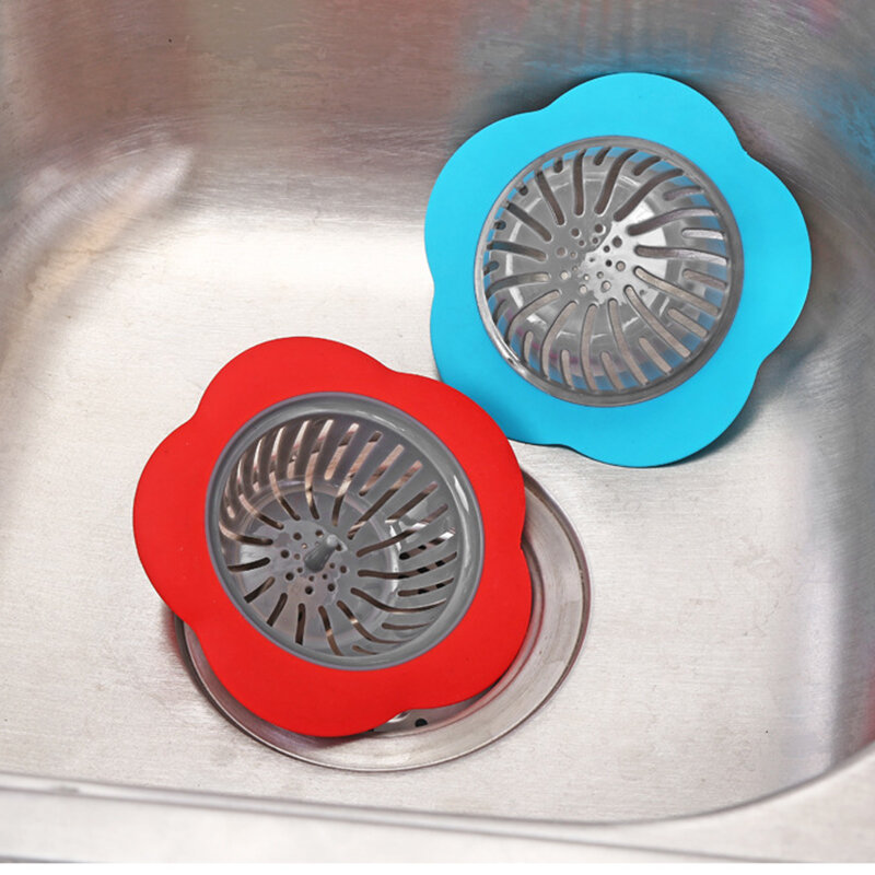 4pcs Flower Shape Kitchen Sink Strainer Waste  Collector Shower Drain Hole Filter Trap Kitchen Bathroom Accessories