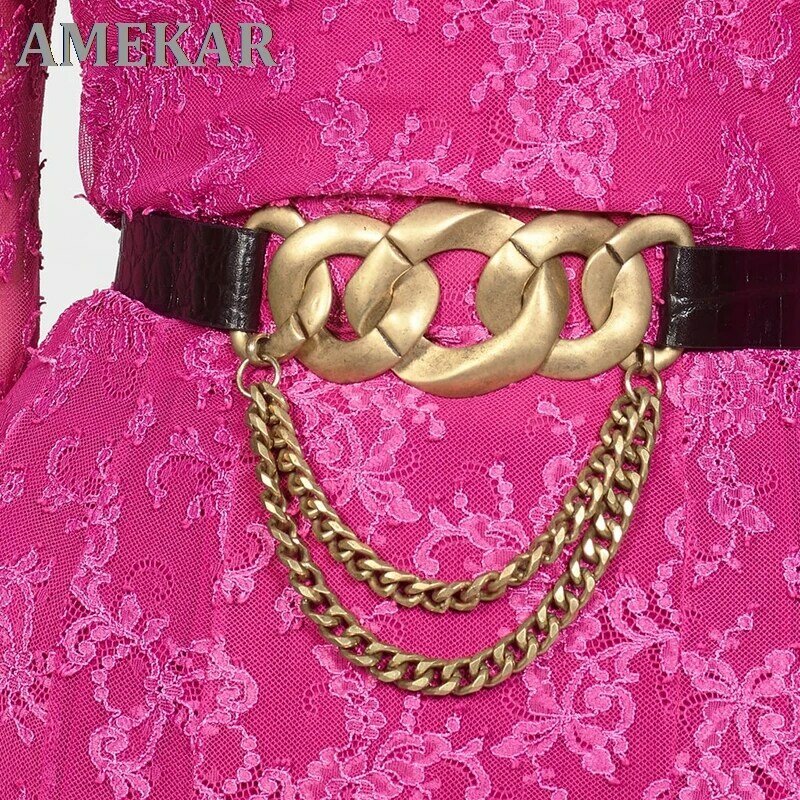 Cinturón de cristal Vintage para mujer, accesorios de moda para el cuerpo, joyería de Metal, vestido de ocio, corsé, regalos, Bisutería