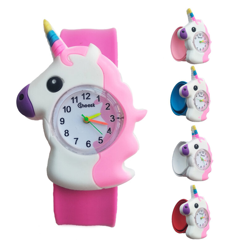새로운 2020 패션 쿨 말 만화 아기 시계 어린이 소녀 디지털 시계 어린이 소년 크리스마스 선물 석영 손목 시계