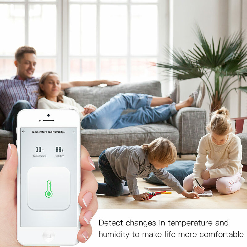 Tuya Smart Zigbee Smart Temperatuur En Vochtigheid Sensor Met Lcd-scherm Batterij Aangedreven Met Smart Leven App Alexa Google Thuis