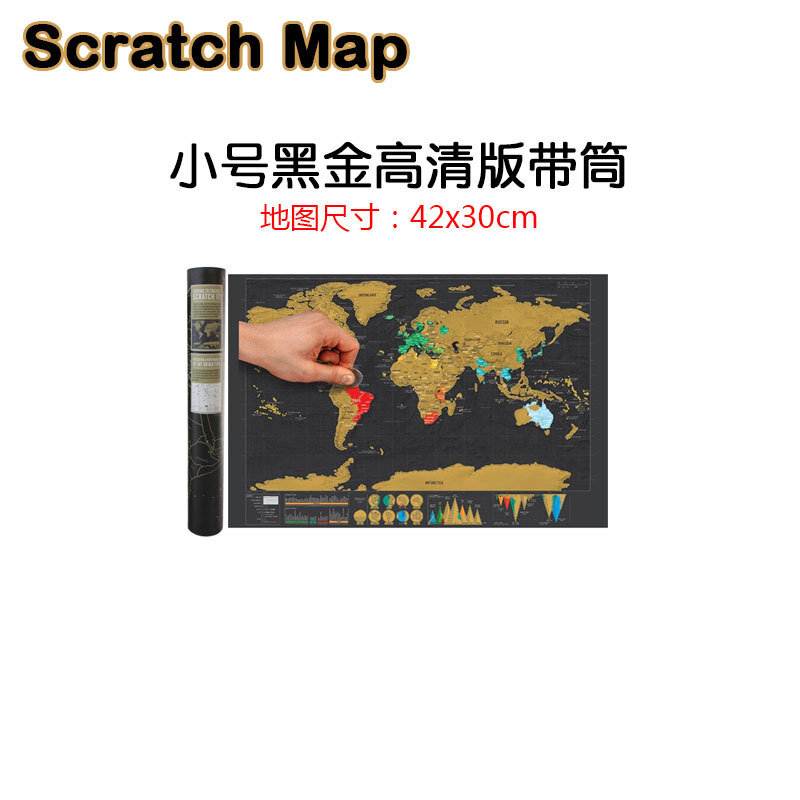 Mapa del mundo de viaje de lujo, mapa del mundo para rascar, rascar, para Map42 x 30cm, decoración para habitación, hogar y oficina, pegatinas de pared