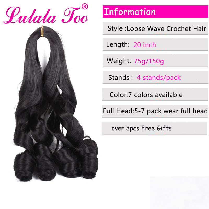 20inch Spiral Curls Loose Wave Synthetic Braiding Hair Extension Pre Stretched Crochet Braids For Black Women