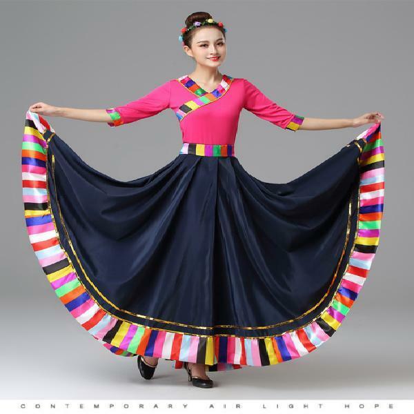 中国の伝統的な衣装ステージダンス摩耗民俗衣装パフォーマンス · フェスティバルチベット衣装女性のためのダンス
