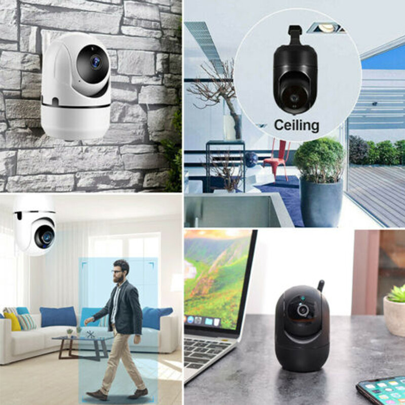 Telecamera IP telecamera di sorveglianza di sicurezza domestica intelligente nera 1080P Cloud HD Tracking Network Wireless CCTV Smart PLUS telecamera WiFi