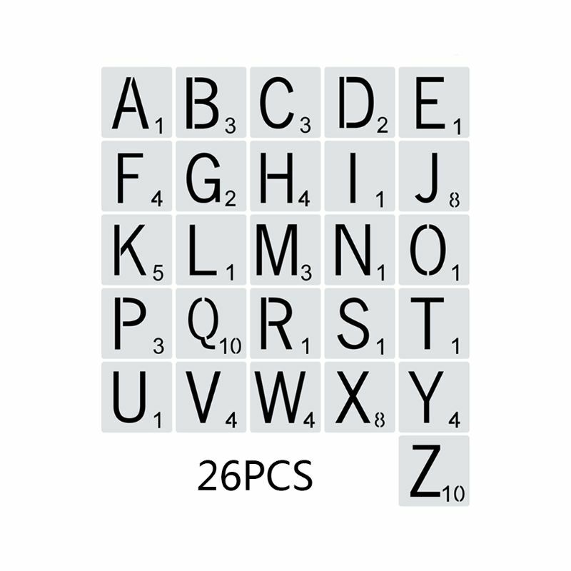26 pz/set Lettere di Alfabeto Stencil Modello di Disegno Pittura FAI DA TE Scrapbooking