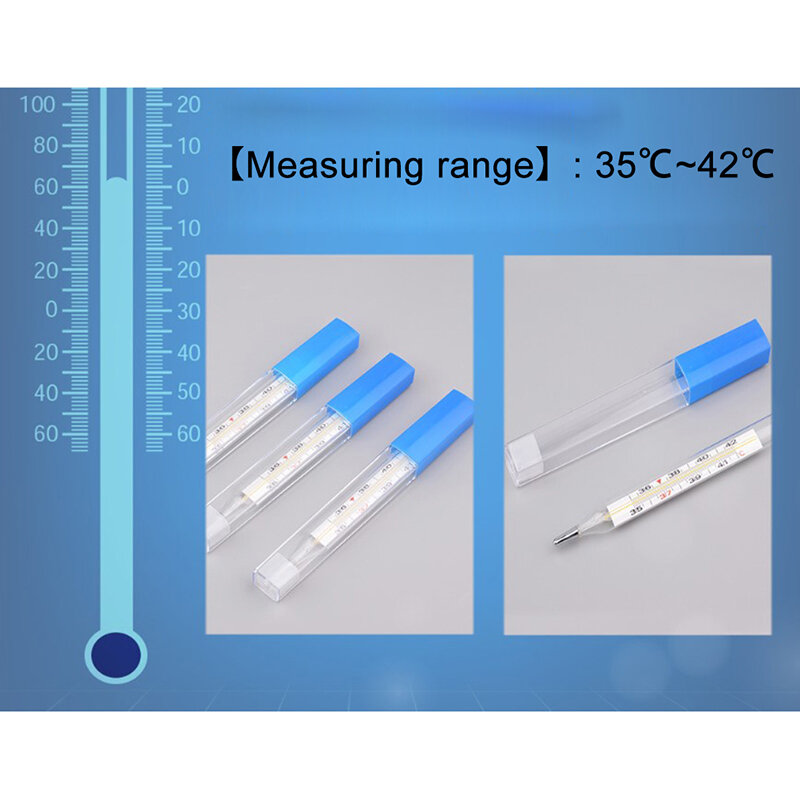 1 قطعة درجة حرارة الجسم جهاز القياس الإبط الزجاج ترمومتر زئبقى المنزل الرعاية الصحية المنتج شاشة كبيرة الحجم