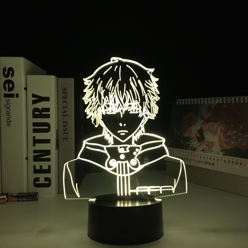 Ken kaneki anime 3d lâmpada para o presente de aniversário legal decoração do quarto nightlight acrílico led night light tóquio ghoul ghoul