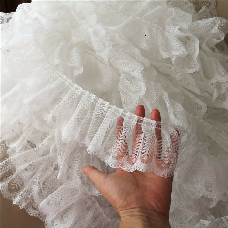 9cm Wide Wheat Pattern Jacquard Tulle Lace Fabric DIY Clothes Neckline Cuff Skirt Fast Sewing Edge Sofa Home Textile Accessories