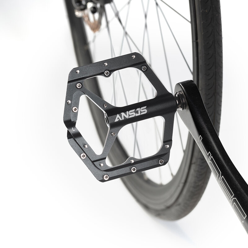 Ansjs selado rolamento pedais de bicicleta de montanha plataforma pedais de liga plana 9/16 "pedais de liga antiderrapante pedais planos