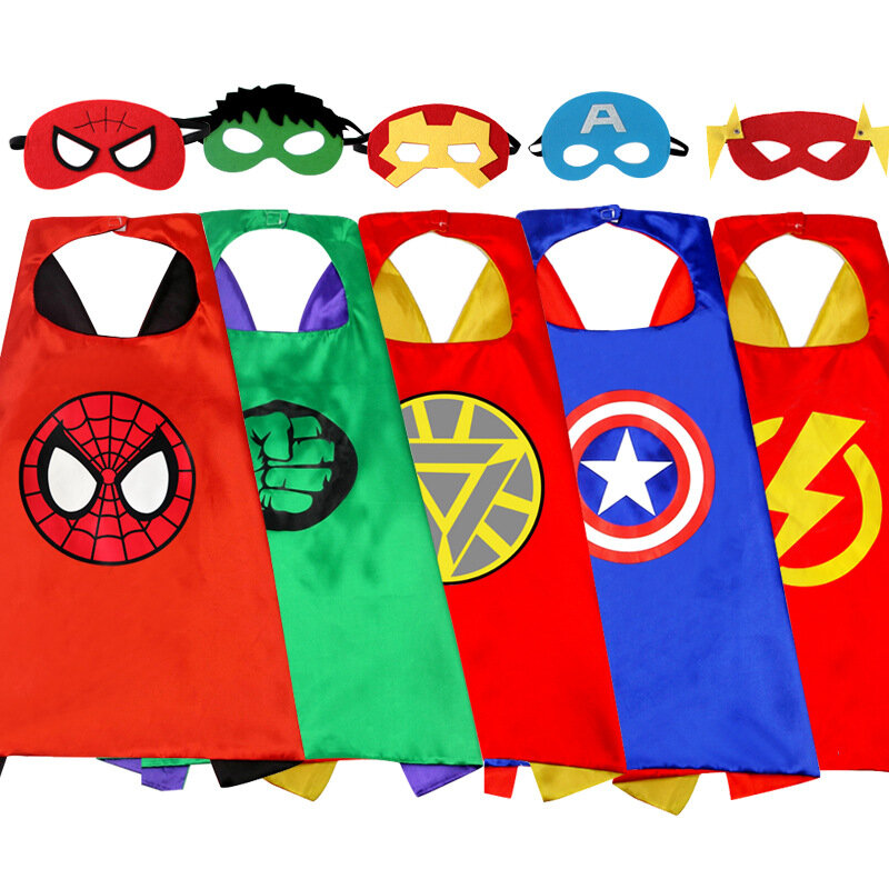 Disney Marvel Masquerade Mask mantello del capo Anime Spider Man Batman mantello Action Figure Marvel giocattoli Cosplay bambino regali per feste di natale