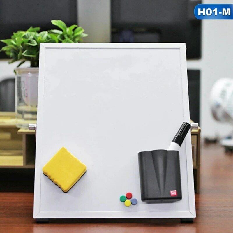 Magnetic White Board Office School Supplies Whiteboard Double Side Writing Board With Pen Eraser Magnets Buttons Writing