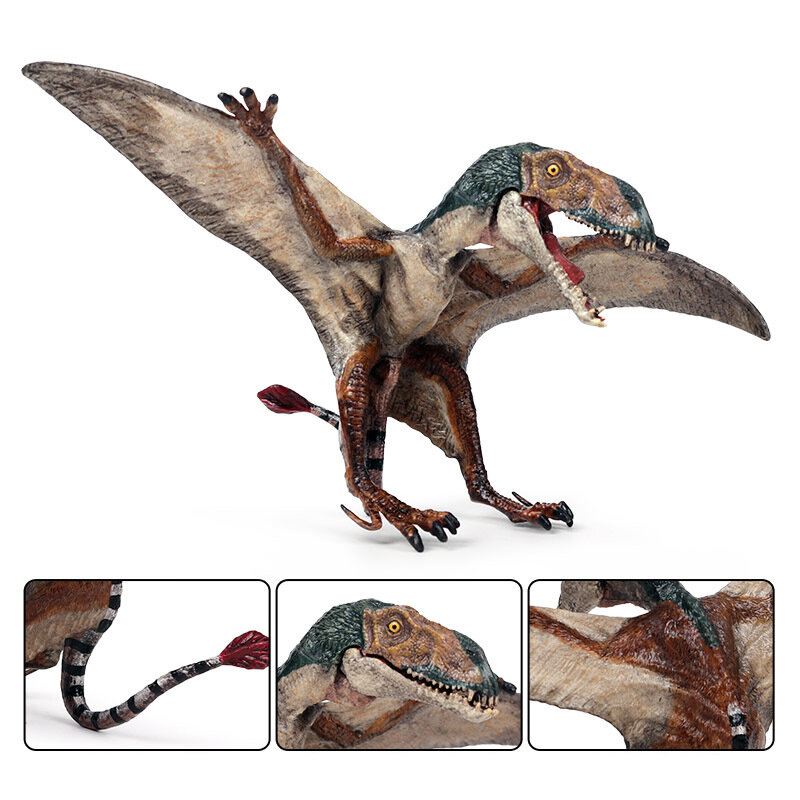 Boneca de animal de simulação pterosaur, boneca móvel de dinossauro com coleção de pvc