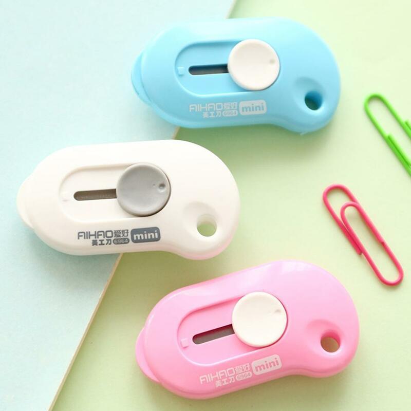 3PCS Lovely Color Mini Portable Utility Knife Paper Stationery Blade Office Paper Razor Cutting M5E0